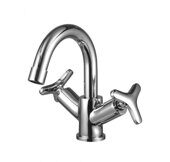 Plus Spirit LM1907C смеситель для раковины с поворотным изливом, двуручный, хром Lemark