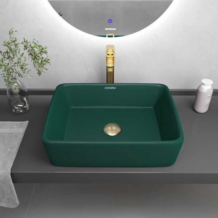 Grossman GR-3016OLM накладная раковина зеленая матовая