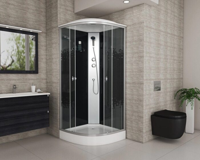 Niagara Eco NG-4501-14 BLACK BLACK душевая кабина 90х90х215 см, мозаика стекло, низкий поддон