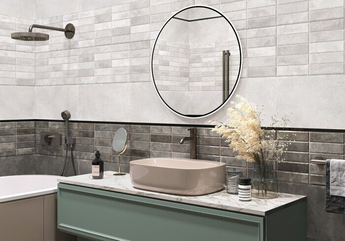 Elbrus Brick Gray New Trend настенная плитка серая матовая кирпичик 30х60 см