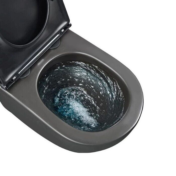 Calypso CS46UQ-OK-MB (UQL) черный унитаз подвесной Торнадо ультратихий с сидением