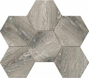 Daintree Hexagon Dark Grey DA03 темно-серый неполированный керамогранит 29х25см Estima Мозаика