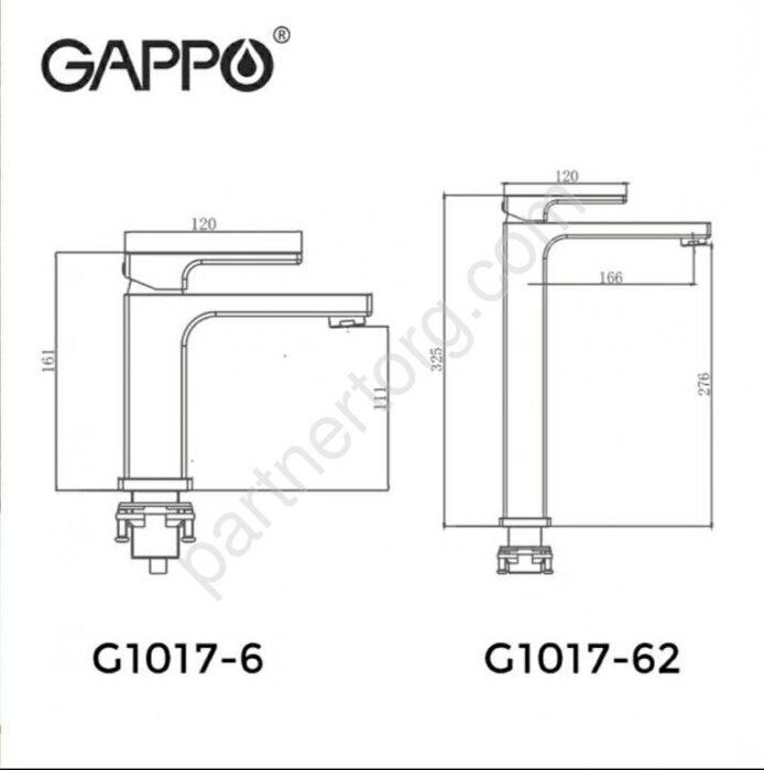 Gappo G1017-92 смеситель для раковины высокий Оружейная сталь