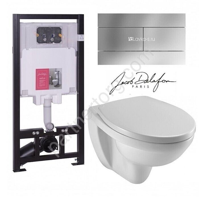 Комплект подвесного унитаза Patio  с инсталляцией и клавишей смыва Jacob Delafon  E21734RU-00