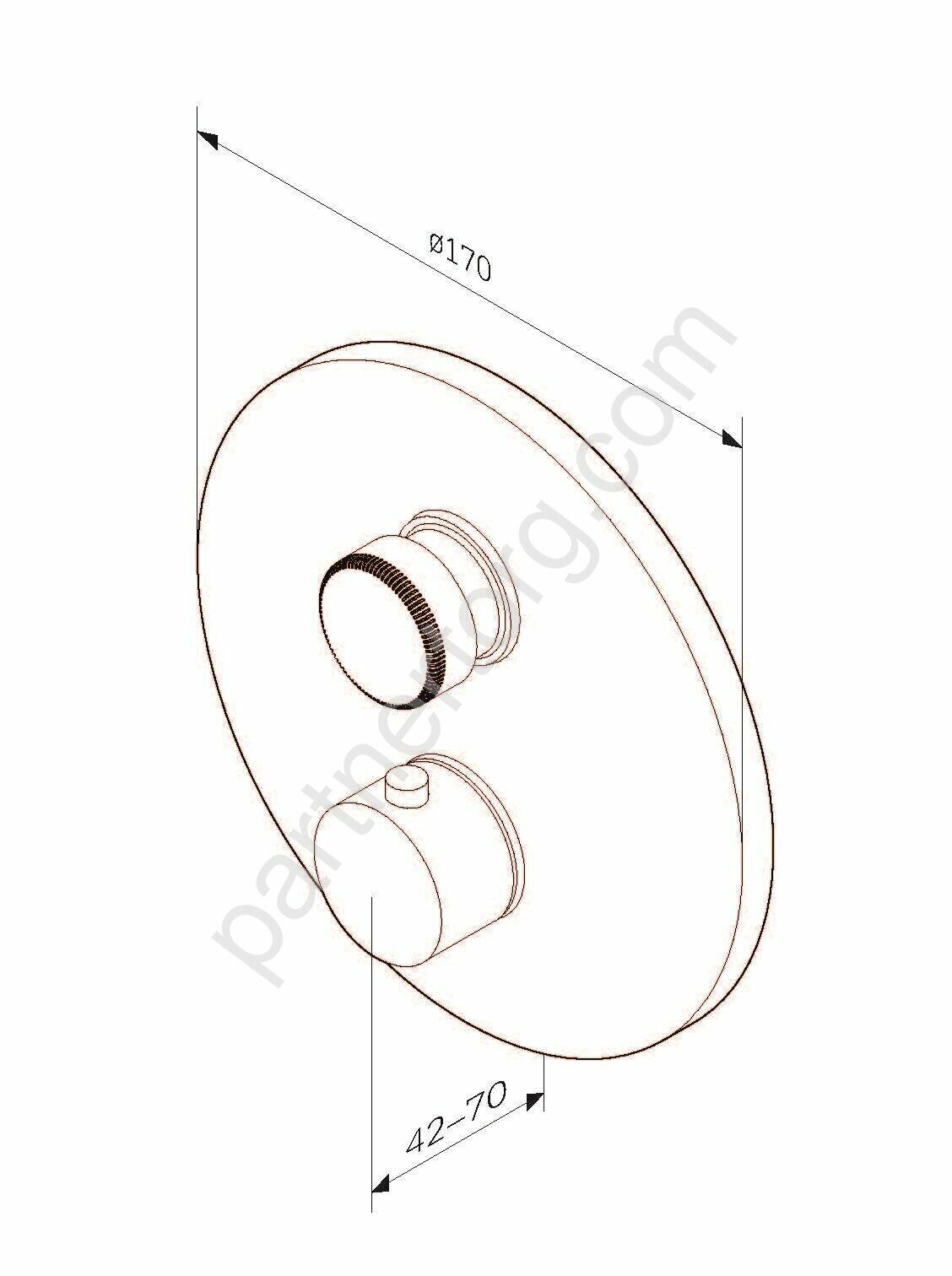 F50A75700 Inspire V2.0, TouchReel смеситель для 1 потребителя с термостатом, монтируемый в стену, хр