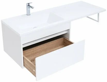 Токио 58 тумба подвесная белая для ванной комнаты 1 ящик Aquanet