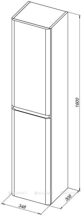 Эмбер 35 шкаф-пенал белый матовый для ванной комнаты Aquanet