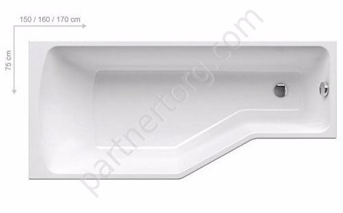 Be Happy Ravak ванна акриловая асимметричная 160х75 см