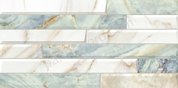 Nevada настенная плитка бирюзовая глянцевая кирпичик 25х50см Alma Ceramica TWU09NVD616