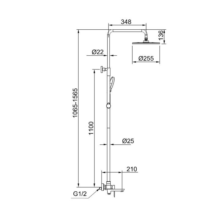 Raglo R03.24.09 Душевая система, графит