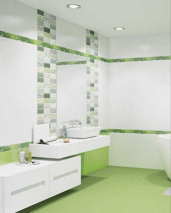 Элара Бьянка настенная плитка белая глянцевая 20х40см Azori