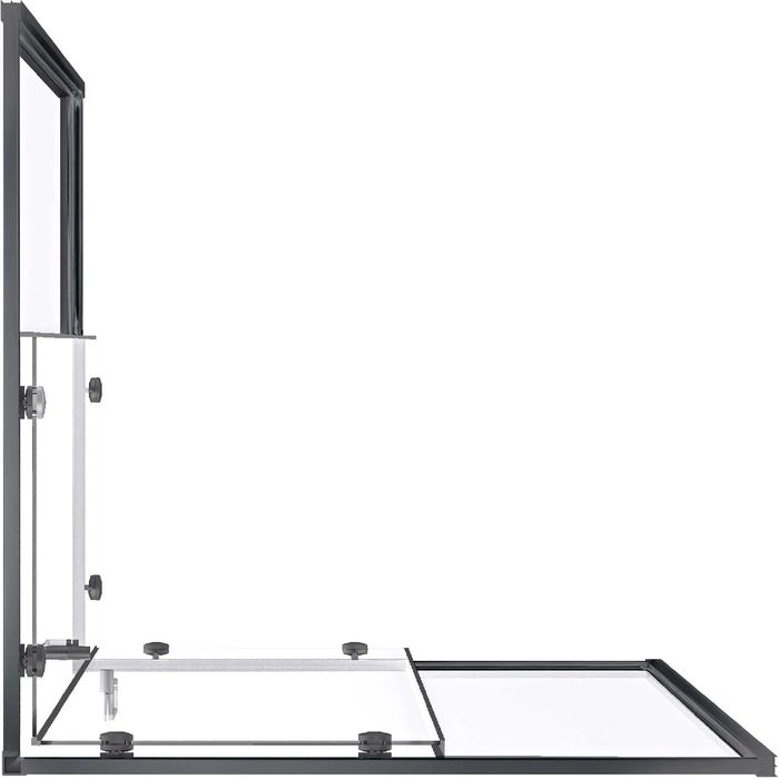 Lite CR-100-C-GM душевой уголок 100см, стекло прозрачное, профиль сталь