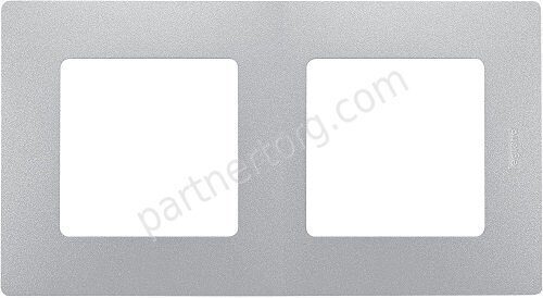 Рамка 2 поста для серии Etika Legrand в цвете алюминий