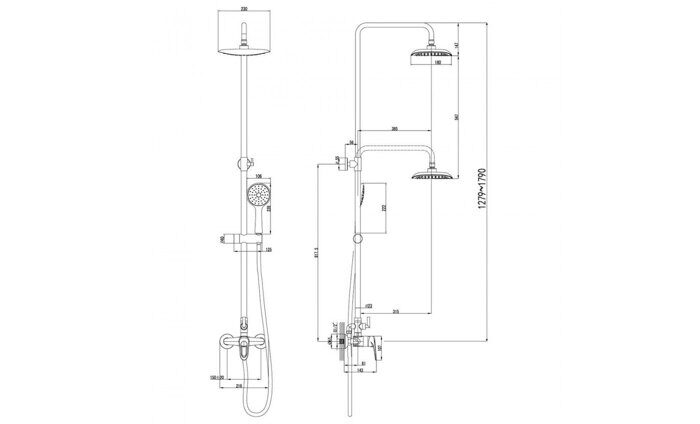 Omega LM3160C душевая система с тропическим душем, без излива, хром Lemark