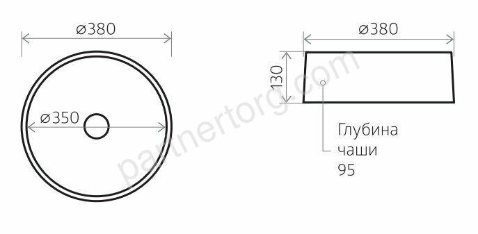 Уно 38,  380 кварцевый умывальник в ассортименте