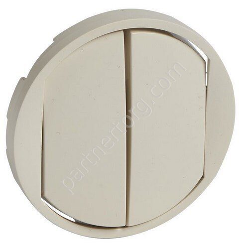 Legrand Celiane лицевая панель для 2-х клавишного выключателя 1-полюсного, цвет слоновая кость