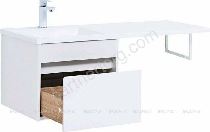 Токио 48 тумба подвесная белая для ванной комнаты 1 ящик Aquanet