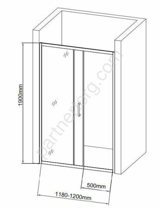 Aquanet SD-1000A, 00273604, душевая дверь раздвижная, 100х190 см, прозрачное стекло, профиль хром