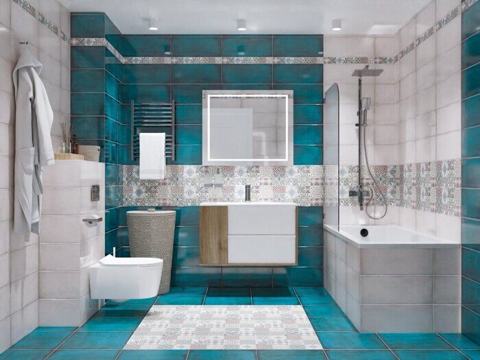 Eclipse Indigo плитка для пола бирюзовая матовая 42х42см Azori