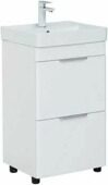 Ирис new 50 тумба белая напольная для ванной комнаты 2 ящика с раковиной Ирис 515*415*185 мм Aquanet