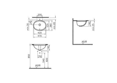 Arkitekt Vitra 6039B003-0012 раковина встраиваемая 47х19х38 см