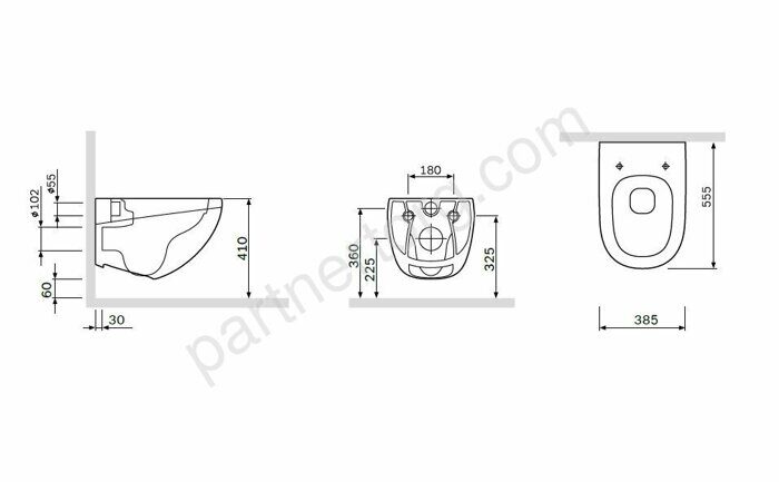 Sensation FlashClean AM.PM подвесной унитаз безободковый C301700WH