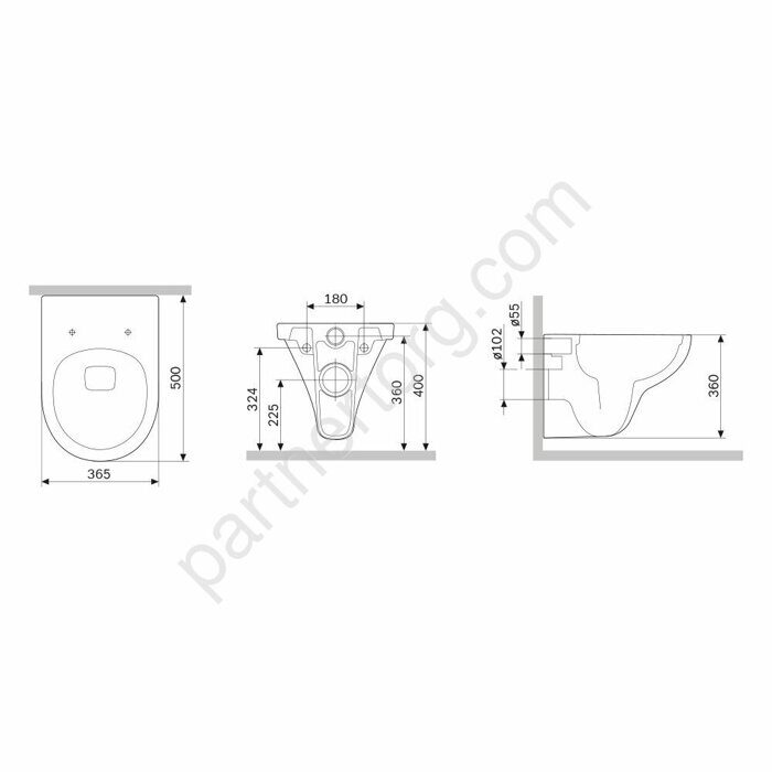 Gem C901700SC подвесной безободковый унитаз  с сиденьем микролифт AM.PM
