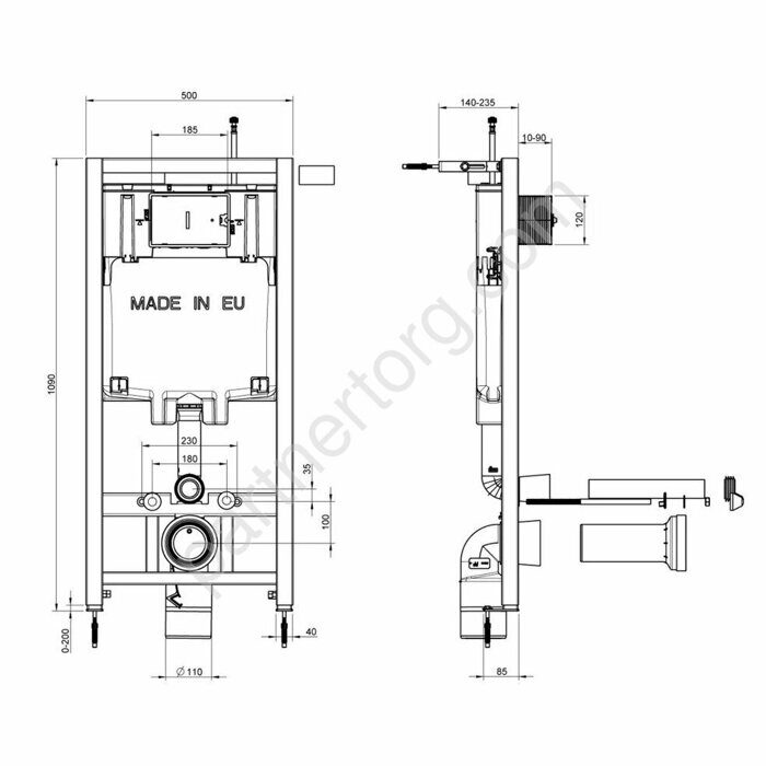 Комплект инсталляция Struktura с унитазом подвесным и сидением с микролифтом Jacob Delafon E21747RU-00