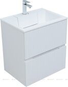 Джейн 60 тумба белая матовая для ванной комнаты с раковиной-столешницей Фортуна 60 Aquanet